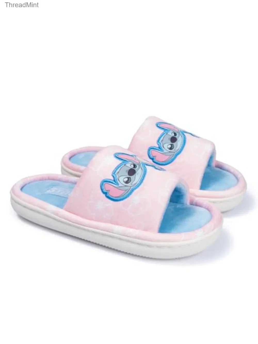 Disney Lilo & Stitch Kids Slipper Slides, Faux Fur Open Toe